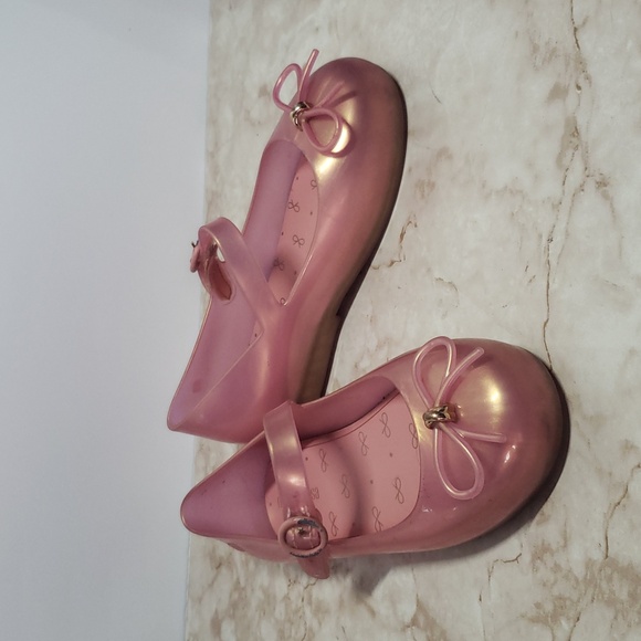 Mini Melissa Pink Mary Jane Flats with Bow Size  11 - Picture 1 of 6